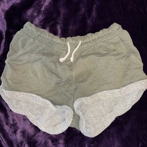 H&M Olive Shorts with White Accents